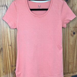 Isaac Mizrahi Live! Essentials Women's Coral Pima Cotton Scoop Neck T-Shirt